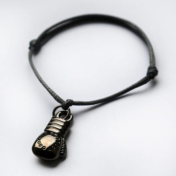 Fit Kolekcja BOXING GLOVE String Bracelet Dark Grey & Black dark